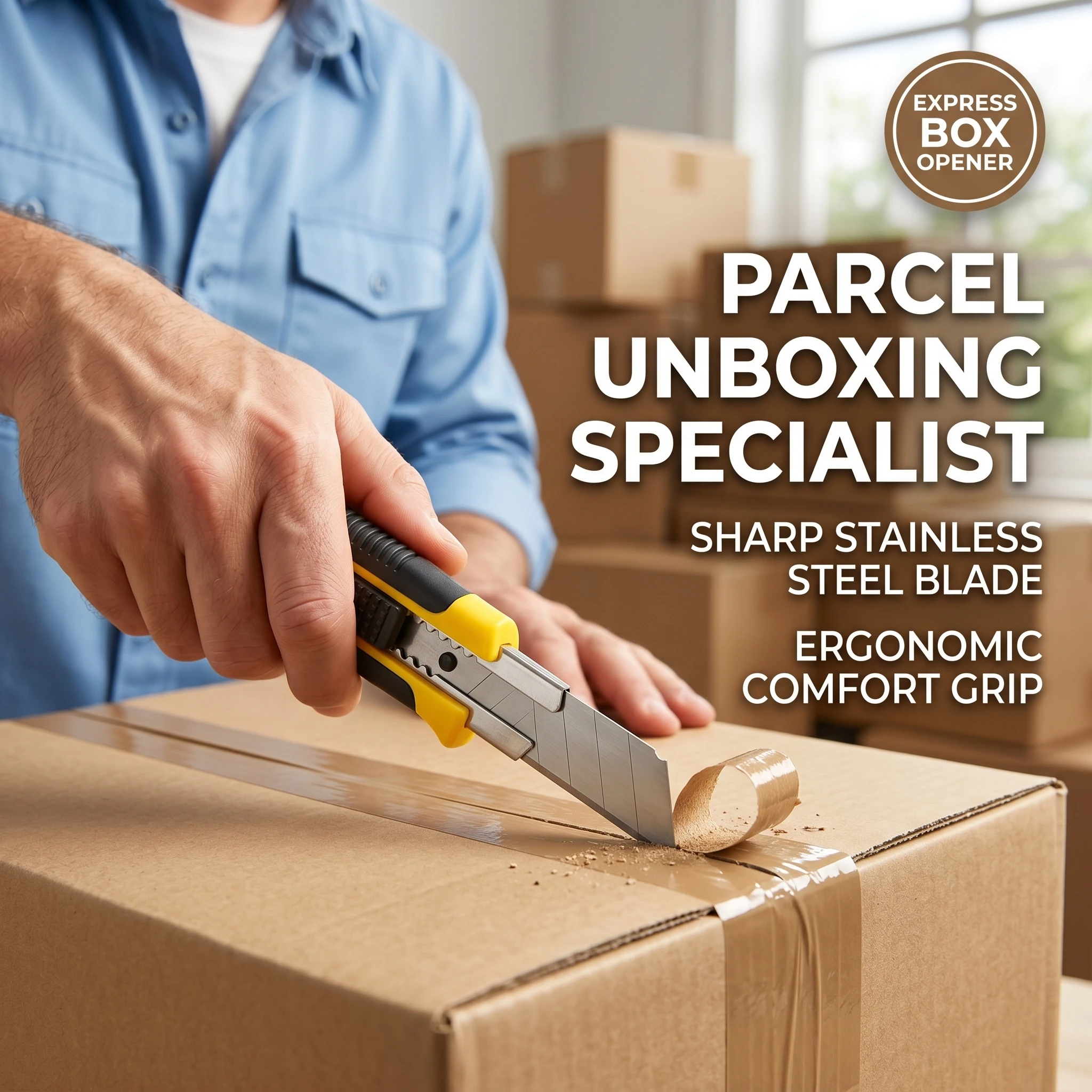 1Pc Utility Knife Rubber Handle Heavy Duty Retractable Cutter Knife Snapoff Blade Box Cutter for Cutting Carpet Plastic Unboxing