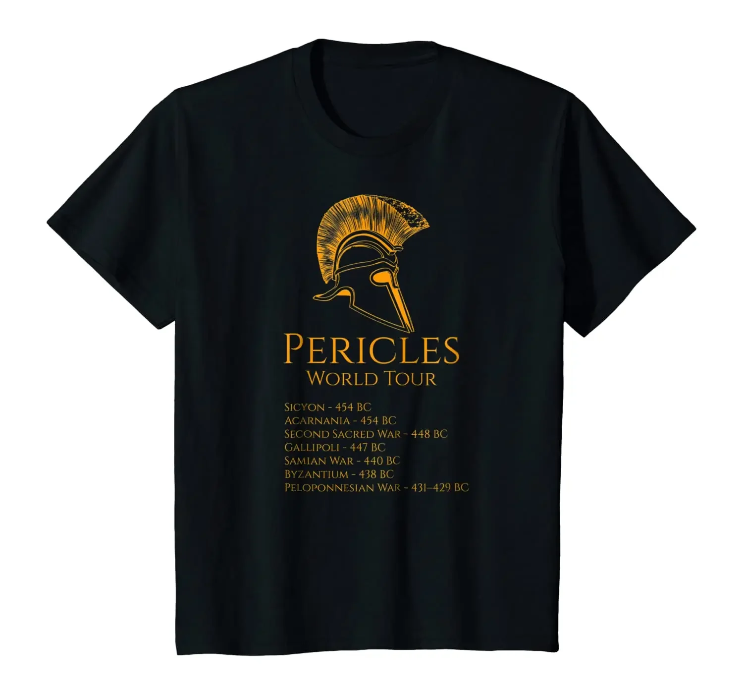 Ancient Greece Pericles World Tour Greek History T-Shirt 100% Cotton O-Neck Summer Short Sleeve Casual Mens T-shirt Size S-3XL