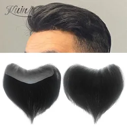 New Vstyle Front Human Hairline for Men Antibacterial Full PU 0.08cm Thin Skin Men Toupee Human Hair Wigs Natural Hair System