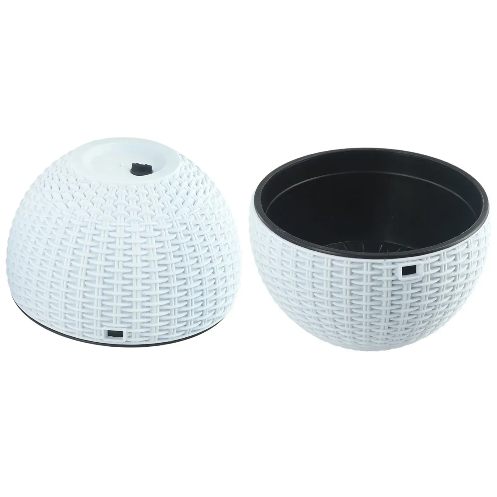 

2pcs Flower Pots Hanging Basket Indoor Outdoor Ornament Plant Pot Self Watering White With Chain High Quality Practical