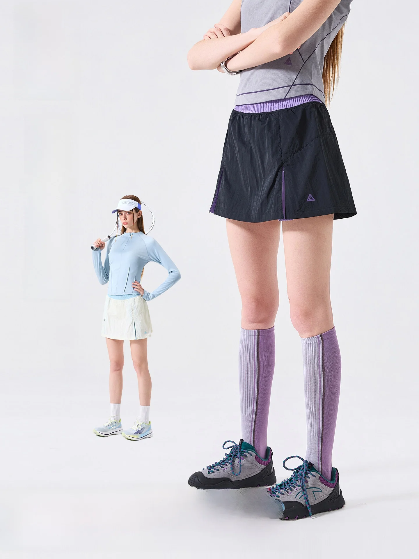 

LAZY DAY Outdoor Water-Resistant Quick-Dry Color Block A-Line Skirt Women's Summer Anti-Light Half-length Skirt Standard Fit
