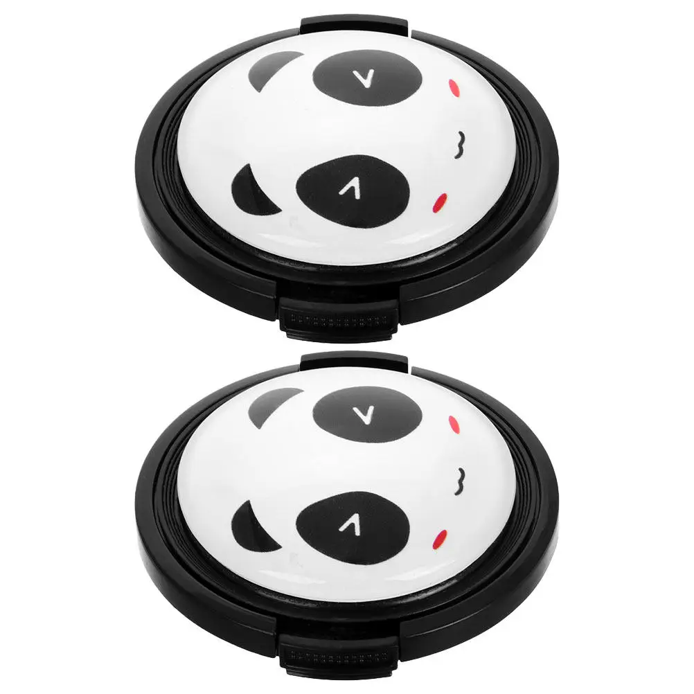 Panda Pattern Universal Lens Cover Cap 58mm, Center Pinch Design with Textured Grip for DSLR & Mirrorless Cameras