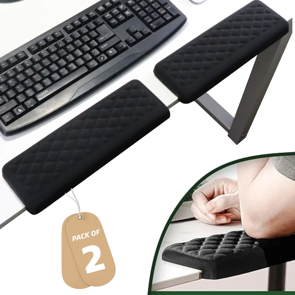 

2PCS Keyboard Wrist Rest Pad L-Shaped Ergonomic Support for Desk Edge Wrist Memory Foam Keyboard Pad Wrist Rest For Office Game