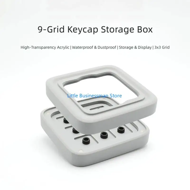 3 x 3 Layout Lighted Keycap Storage Case with Viewing Lid Box M76A