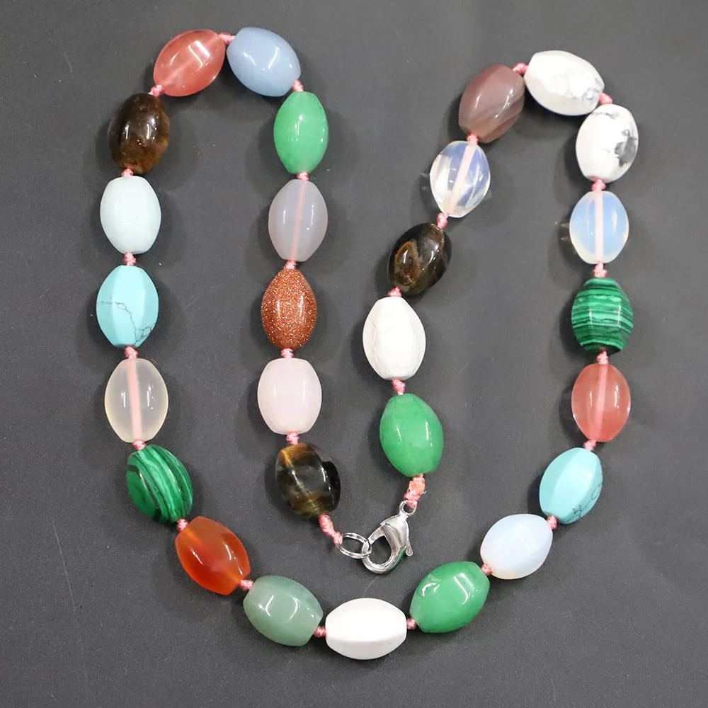 14*11MM Natural Stone Rice Shape Beads Necklaces Agates Turquoise Charms Making Jewelry Accessories Wholesale Free Shipping