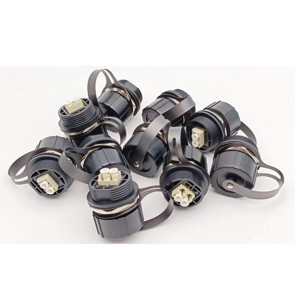 10pcs-outdoor-ip67-odva-lcapc-te-sm-duplex-lc-bulkhead-fiber-optic-adapter-with-dust-capodva-dual-mm-lcupc-apc-fiber-adaptor