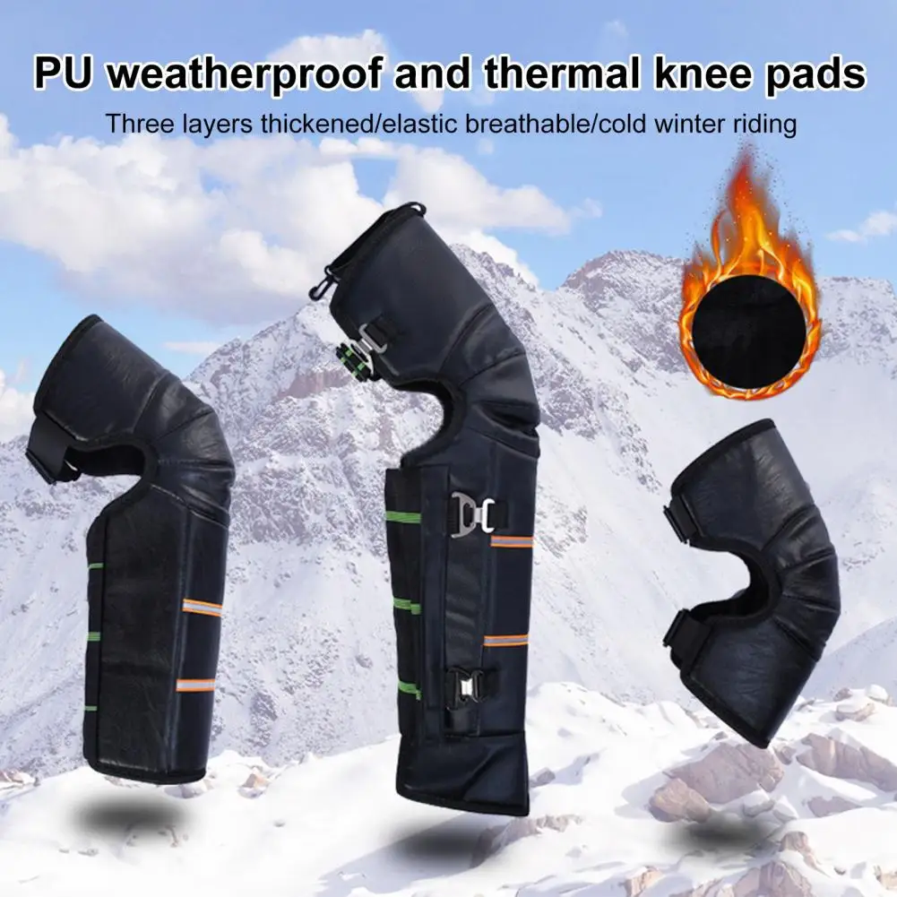 Knee Joint Health Tool Windproof Plush Leg Braces for Winter Riding Skiing Adjustable for Motorcycle for Weather