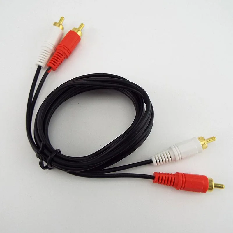 RCA Male to 2 RCA Male connector Cable Dual Stereo Audio Wire Extension Cable AV for DVD TV CD Sound Amplifier D6