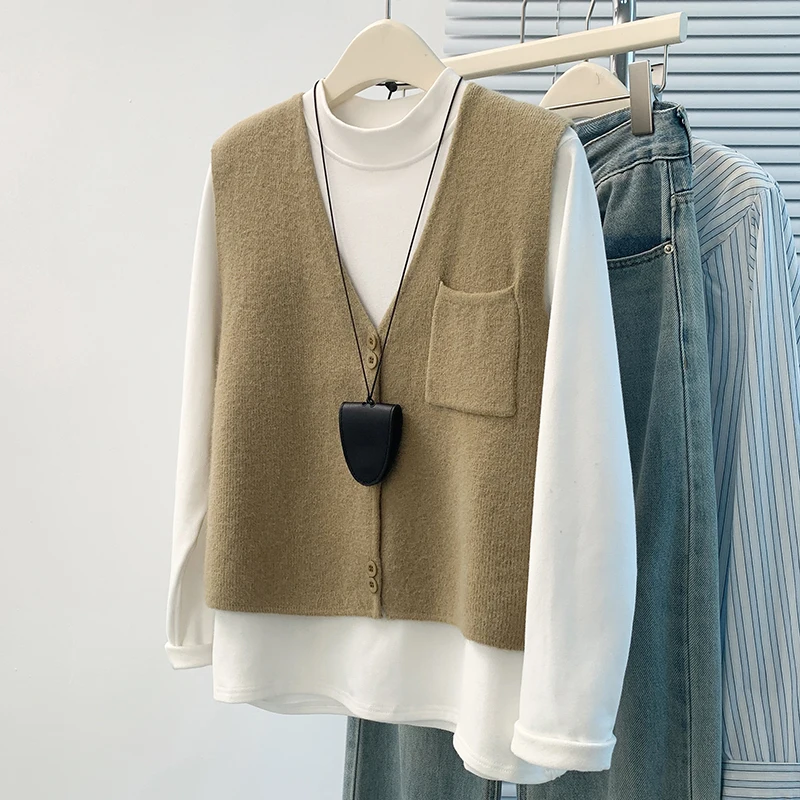 

Faionable ort Svel V-Ne вязаный свитер пальто женская верхняя одежда осень-весна сезонный кардиган Sli майка