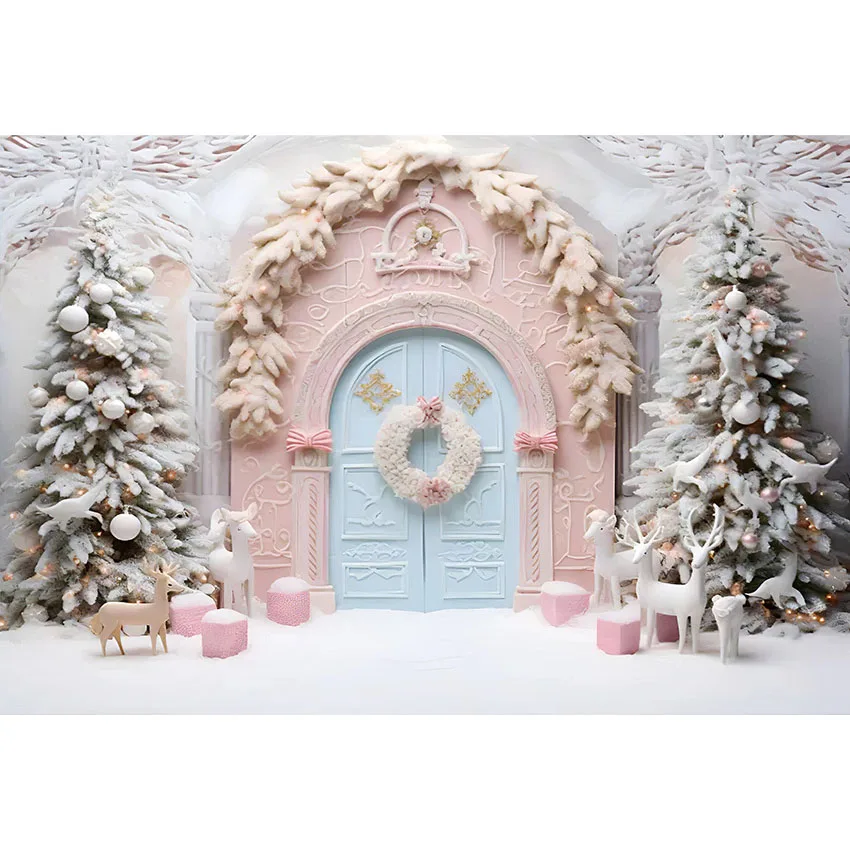 Avezano Photography Background Christmas Gingerbread House Winter Snow Children Portrait Photo Backdrop Photo Studio Photocall