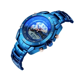 Hot Sale Men Stainless Steel Business Watches New Stryve 8019 Waterproof Quartz Digital Dual Time Studen Sport Watch OEM Accept