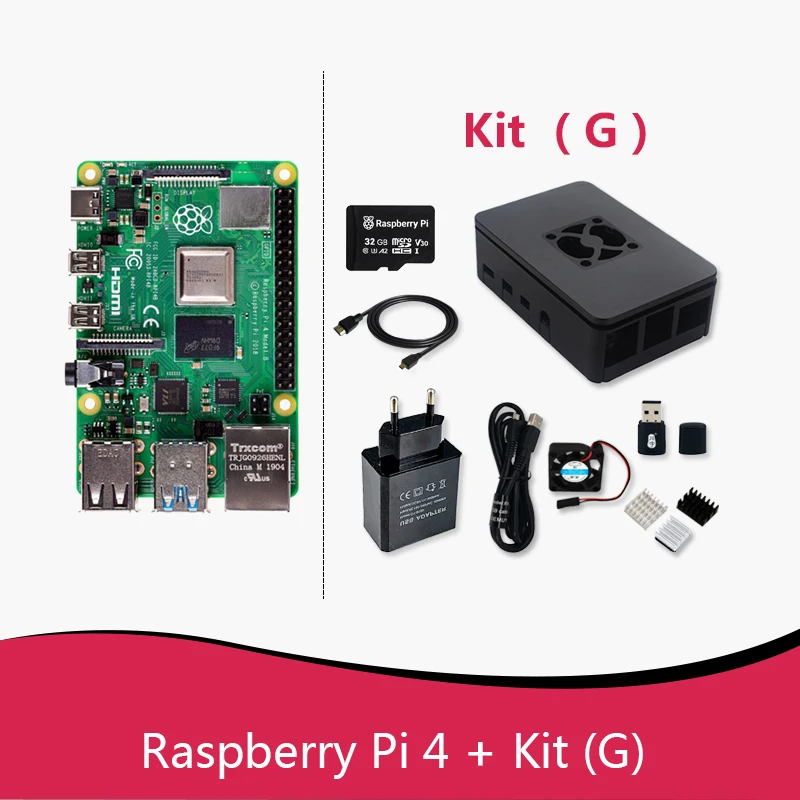 Official Original Raspberry Pi 4 Model B Dev Board or 4b Kit(G) RAM 1GB 2GB 4GB 8GB Core CPU 1.5Ghz 3 Speeder Than Pi 3B+