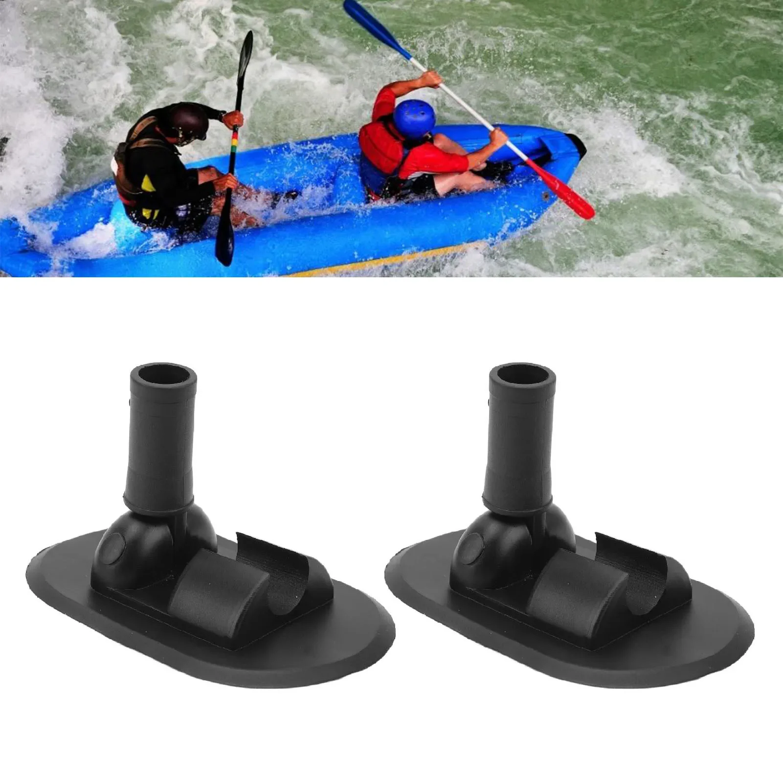 2PCS Inflatable Boat Tent Base PVC 180 Degree Rotation Kayak Canopy Mount Base For Rowing Boat Speedboat