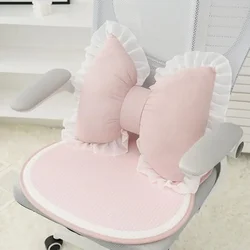 Sofa Pillow Pink Bow Lace Decoration Plush PP Cotton Filled Pillow Bed Sofa Support Pillow Car Seat Matching Pillow