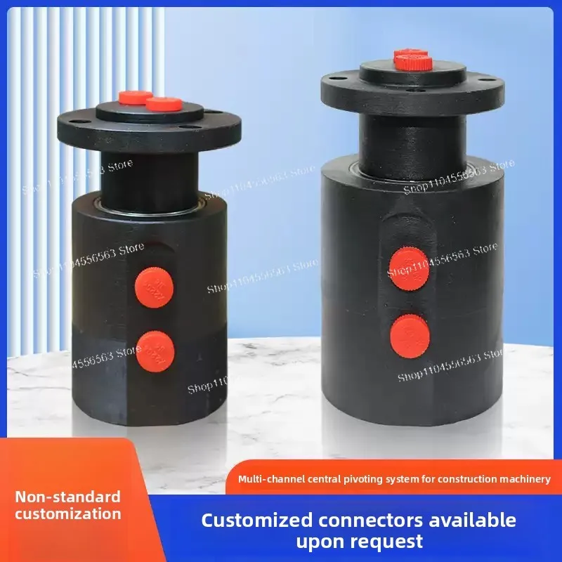 2-Way 360° High-Pressure Hydraulic Rotary Joint, Dual-Circuit Oil Passage Swivel Connector