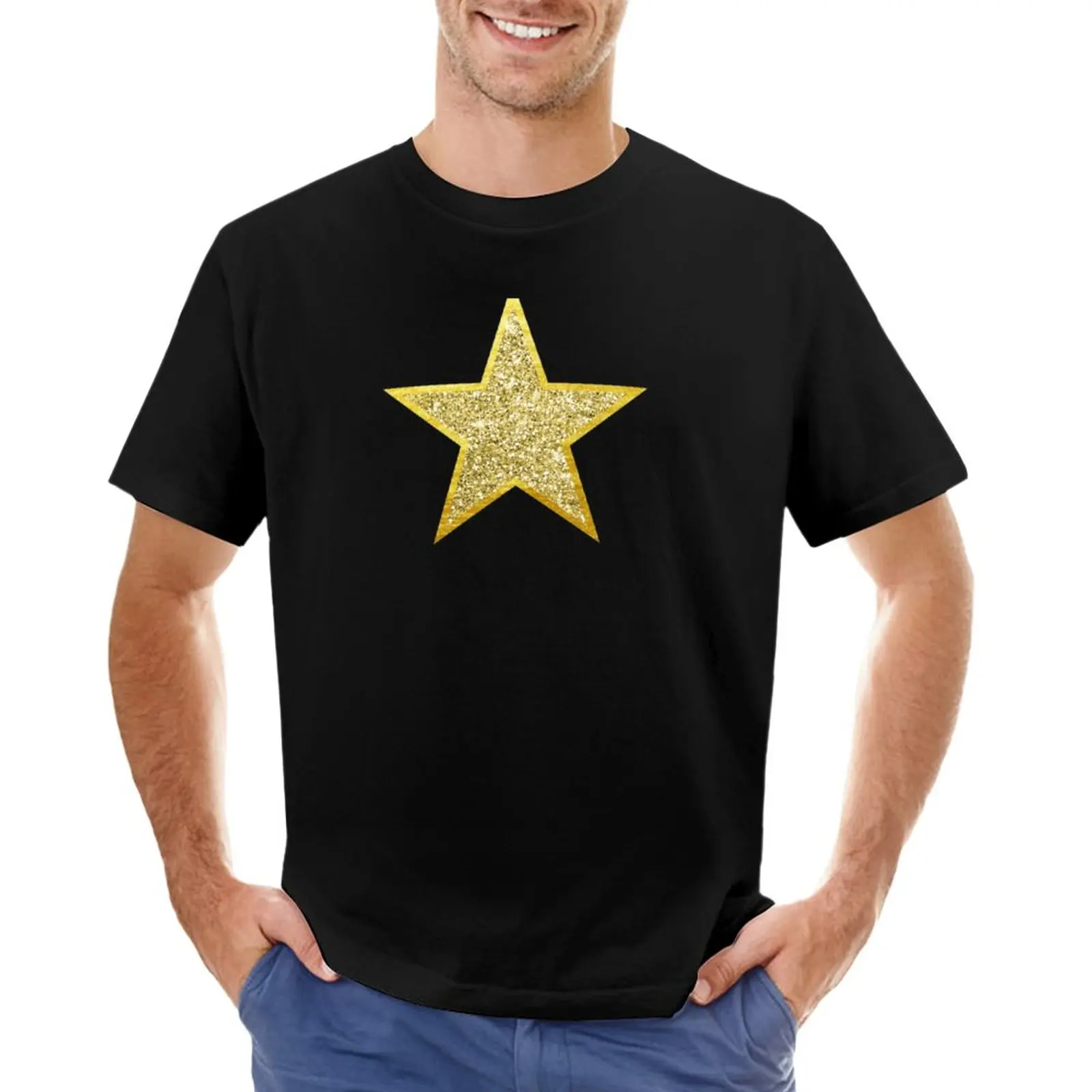 

Gold Glitter Star T-Shirt sports fan t-shirts Short sleeve quick drying t-shirt mens graphic t-shirts hip hop