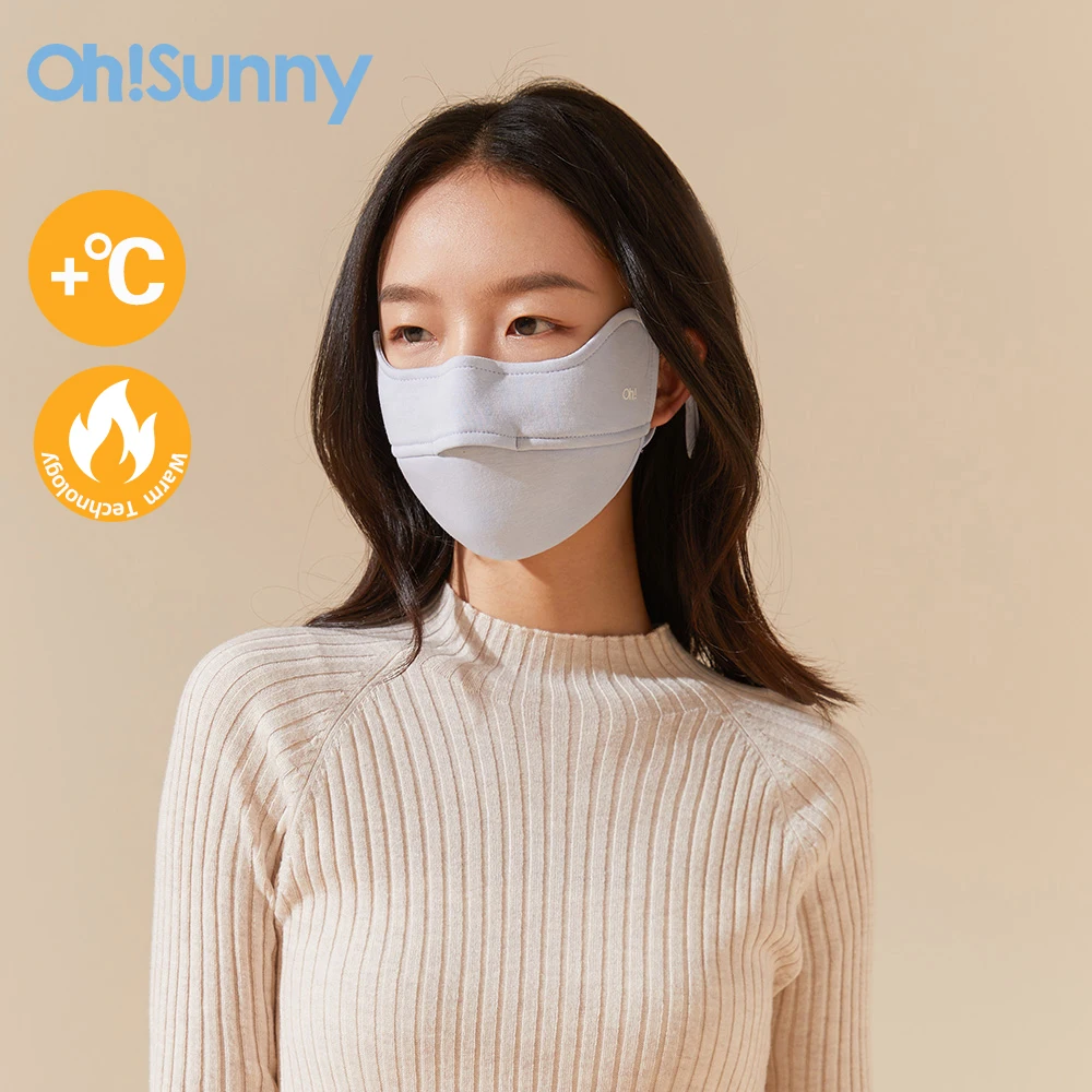 

OhSunny Women Full Face Cover Winter Outdoor Warm Anti-Dust Sunscreen Thin Soft Breathable Washable Adjustable Facial Shield