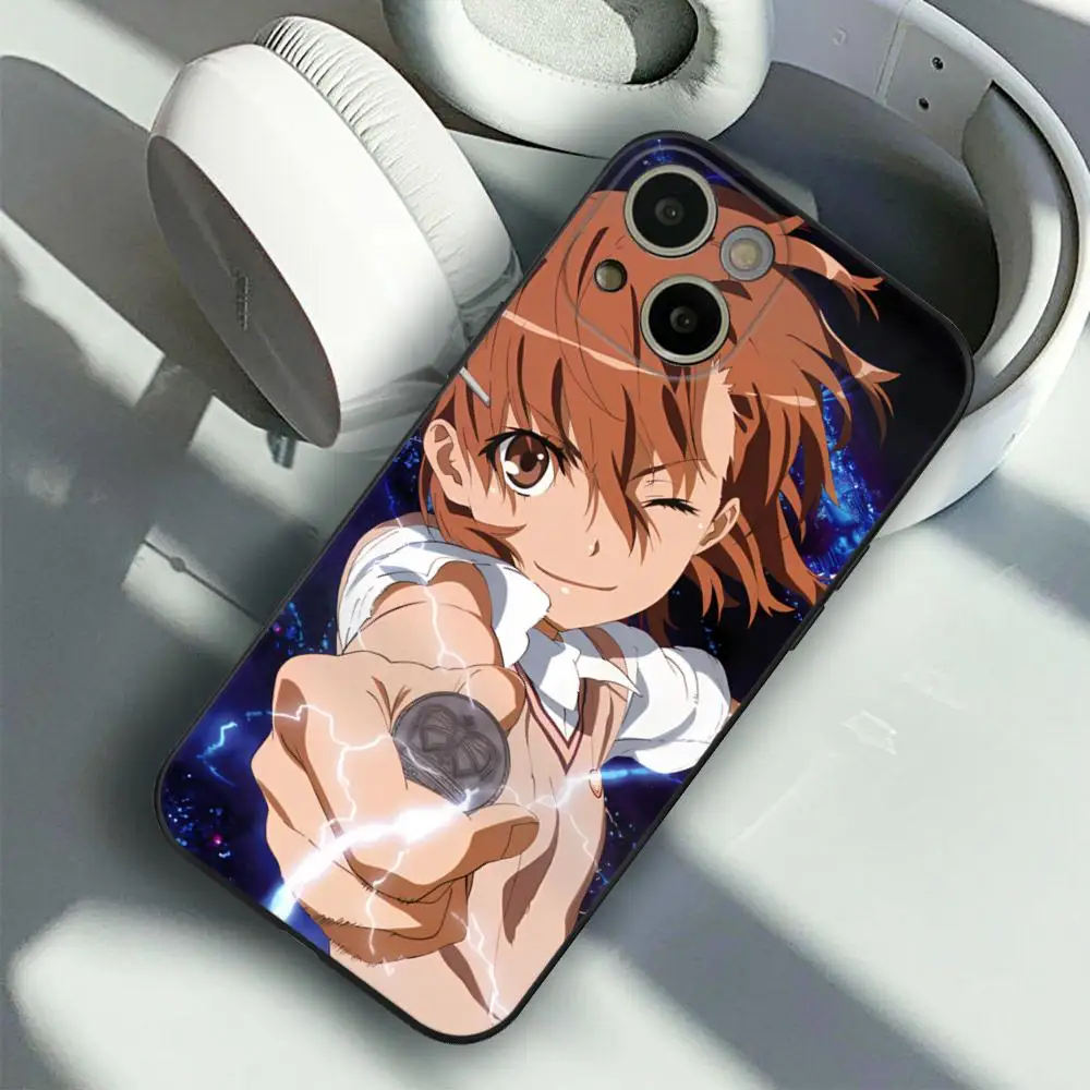 Misaka Mikoto Anime Phone Case FOR IPhone 14 13 11 12 Pro 8 7 Plus X 13 Pro MAX XR XS MINI SE 2020 Black Covers