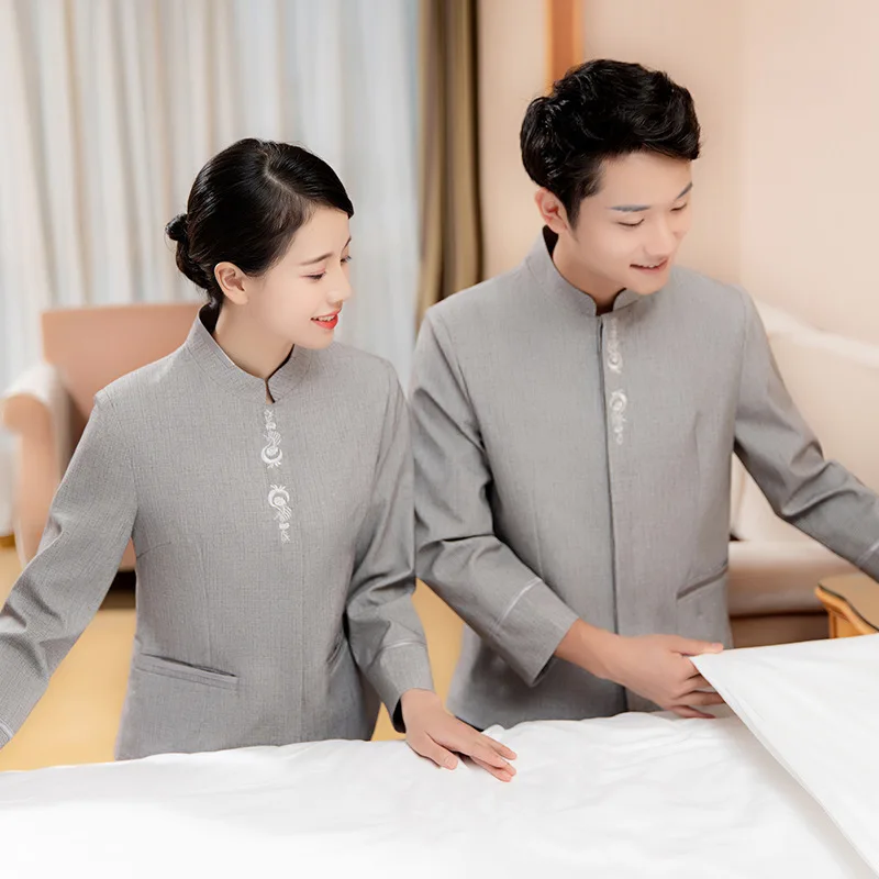 Schoonmaken Werkuniform voor Vrouwen Eigendom Hotelkamer Schoner Tante GuesthousePABreathable Ober Lange Mouw Herfst Winter Outfi