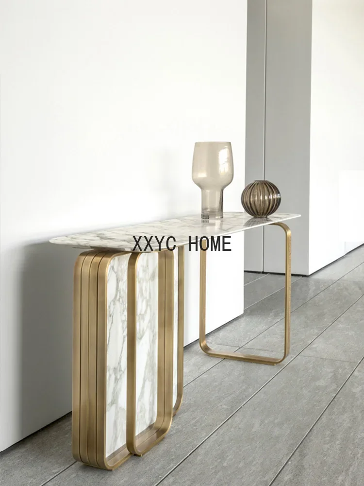 Mesa de varanda de mármore moderna e luxuosa mesa de entrada