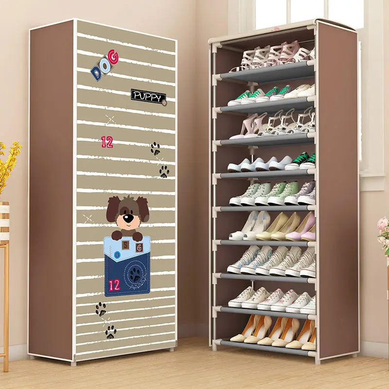 9 Layer Shoe Cabinets Nonwoven Fabric Dustproof Shoe Organizer Rack Simple Assemble Shoe Rack Home Furniture Storage Cabinet