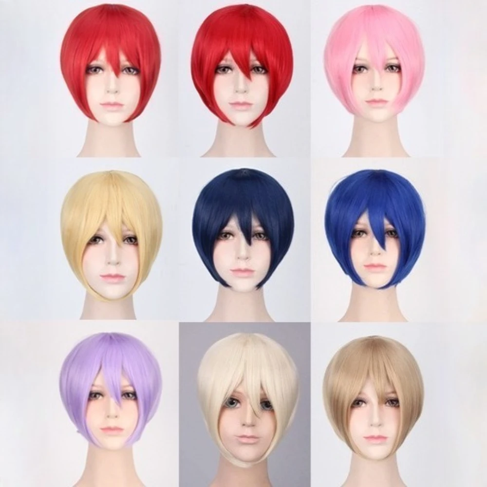 

Синтетический парик для косплея, разноцветный универсальный контур лица, короткие волосы MSN, черный, белый цвет, головной убор Бобо, вечеринка на Хэллоуин, ежедневное использование