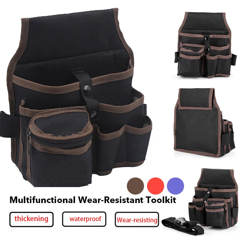 Multifunctional Tool Bag Nylon Fabric Tool Belt Screwdriver Kit Holder Tool Bag Pocket Pouch Bag Electrician Waist Pocket Case