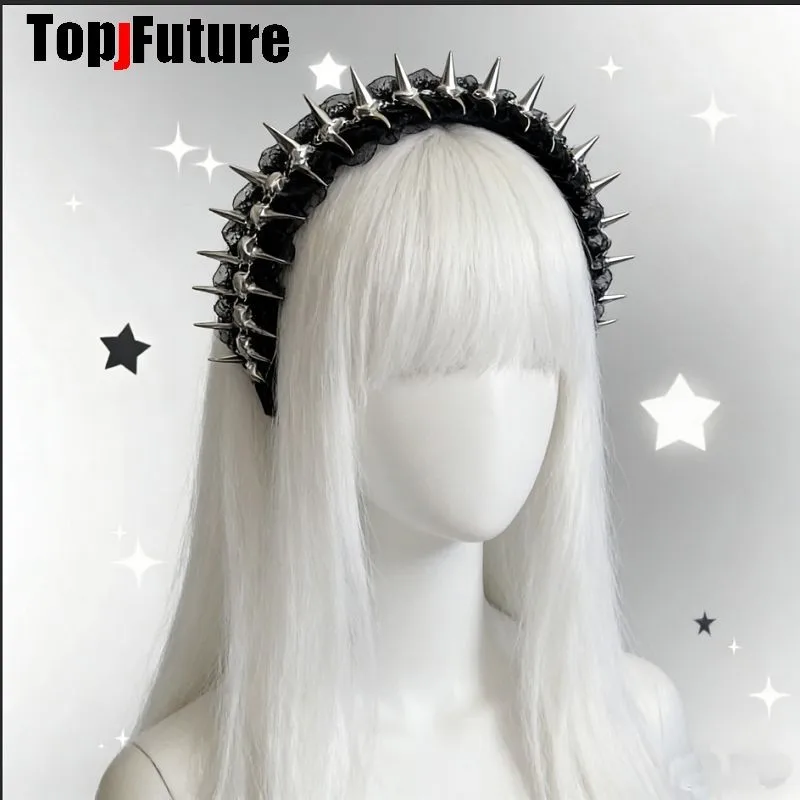 

Metal spine Dark Subculture Y2K GIRL Women's Harajuku Steampunk Gothic Lolita Punk hair hoop headband hair band Accessory