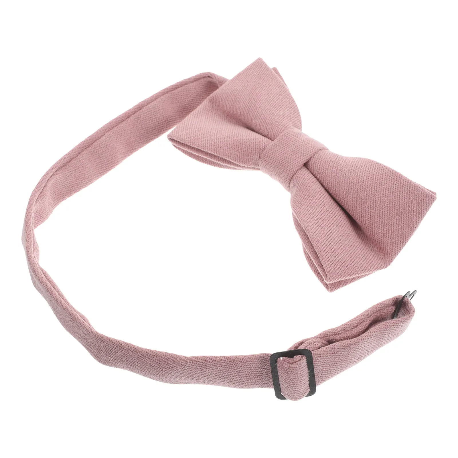 Boy Bow Tie Pink Soft Cotton Pre-Tied Adjustable British Style Bowtie for Kids Toddlers Formal Wear Banquet Graduation Ceremony
