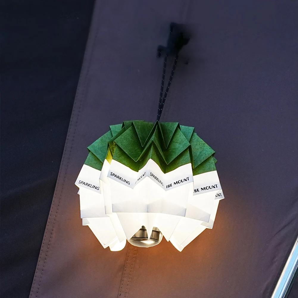 DIY Outdoor Pinecone Paper Camping Light Shade Lamp Cover Folding Camping Lampshade for Outdoor Camping Tent (No lights)
