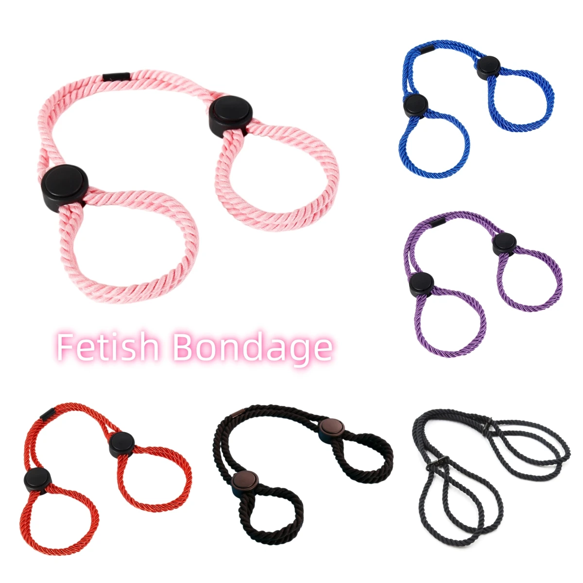 

﻿ 2026 Fashion Many Colors Carnival Party Cotton Rope Handcuffs and Leg Cuffs for Couple Games Bondage Cosplay Stage Props