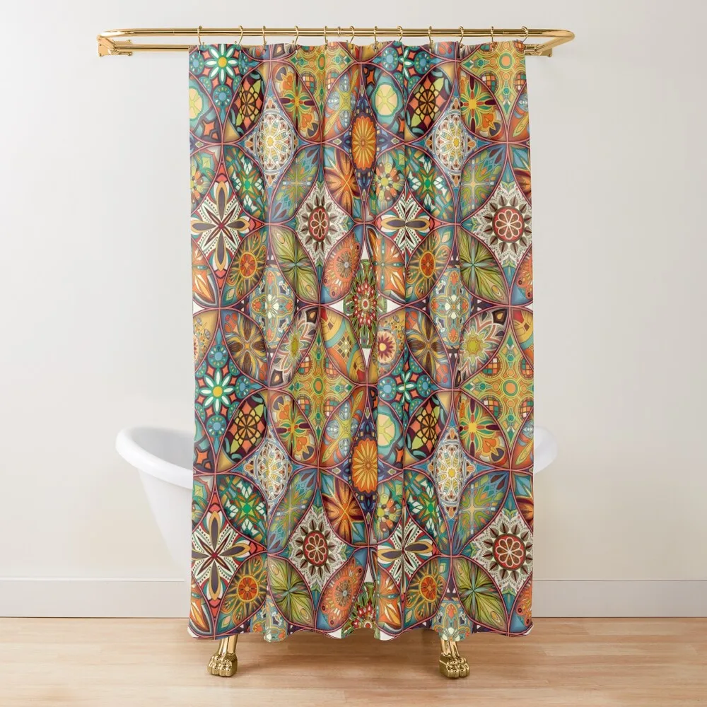 

Boho Floral Shower Curtain, Boho Floral Pattern, Boho Pattern, Floral Pattern Shower Curtain Waterproof Bathroom Shower Curtain