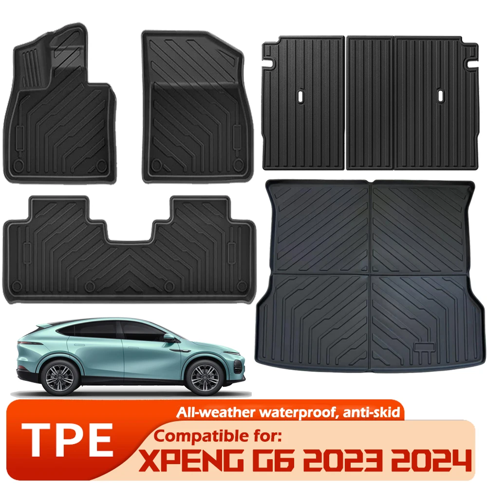 

Compatible for Xpeng G6 2023 2024 Floor Mats,All Weather Protection TPE 3D Front Rear Cargo Liner Accessories