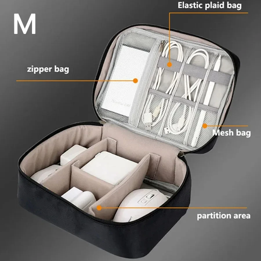 Portable Data Cable Storage Bag Digital USB Charger Earphone Wire Power Bank Organizer Box Travel Kit Storage Case Pouch