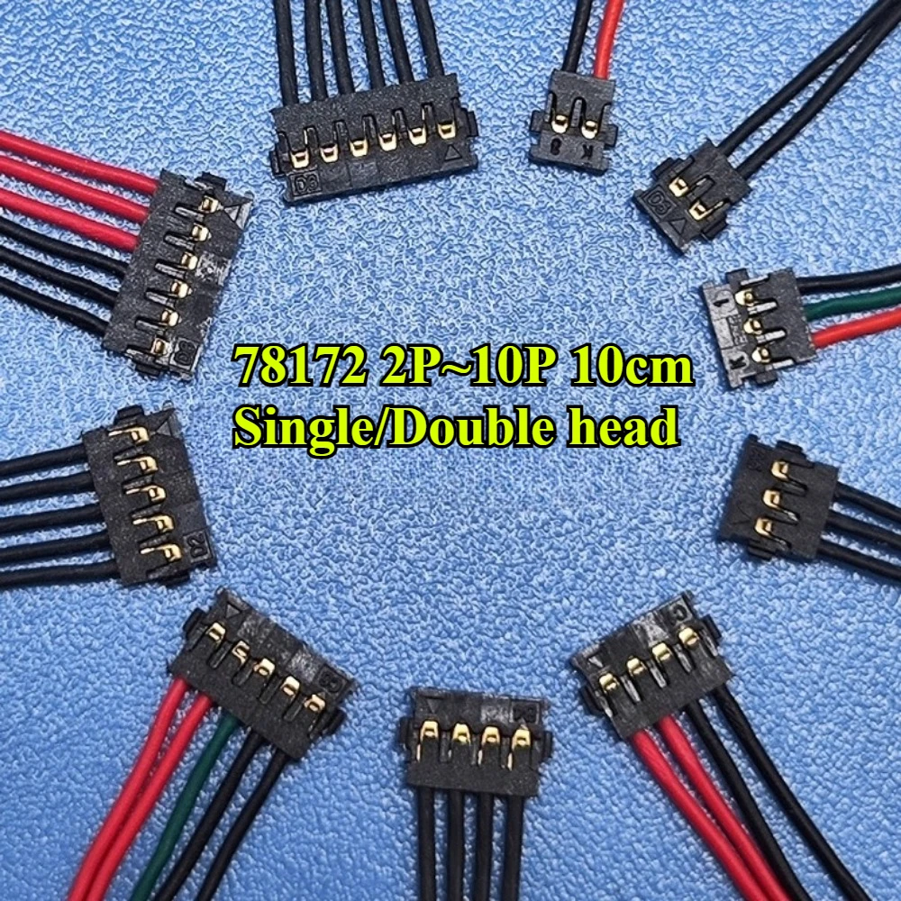 

78172 Single/Double Head Pitch 1.2mm Terminal Wire 2P/3P/4P/5P/6P/7P/8P/9P/10P Wire length 10cm 28AWG Electronic line Connector