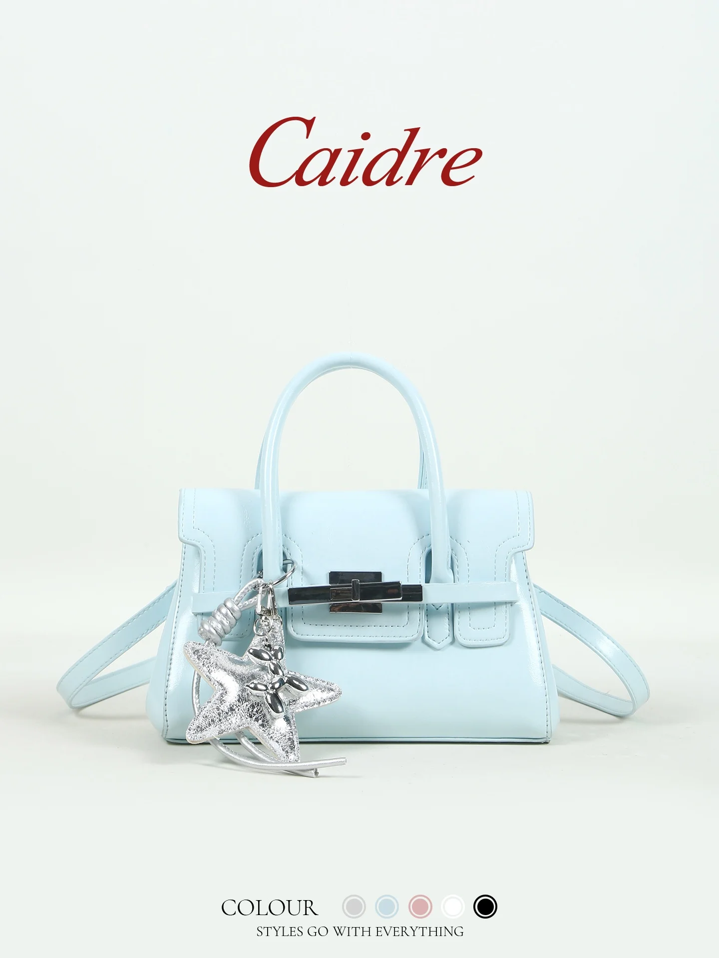 

Caidre Star Pattern Square Bag Women's Fashionable Shoulder Crossbody Bag Elegant Handbag Korean Style Pure Color PU Lea...