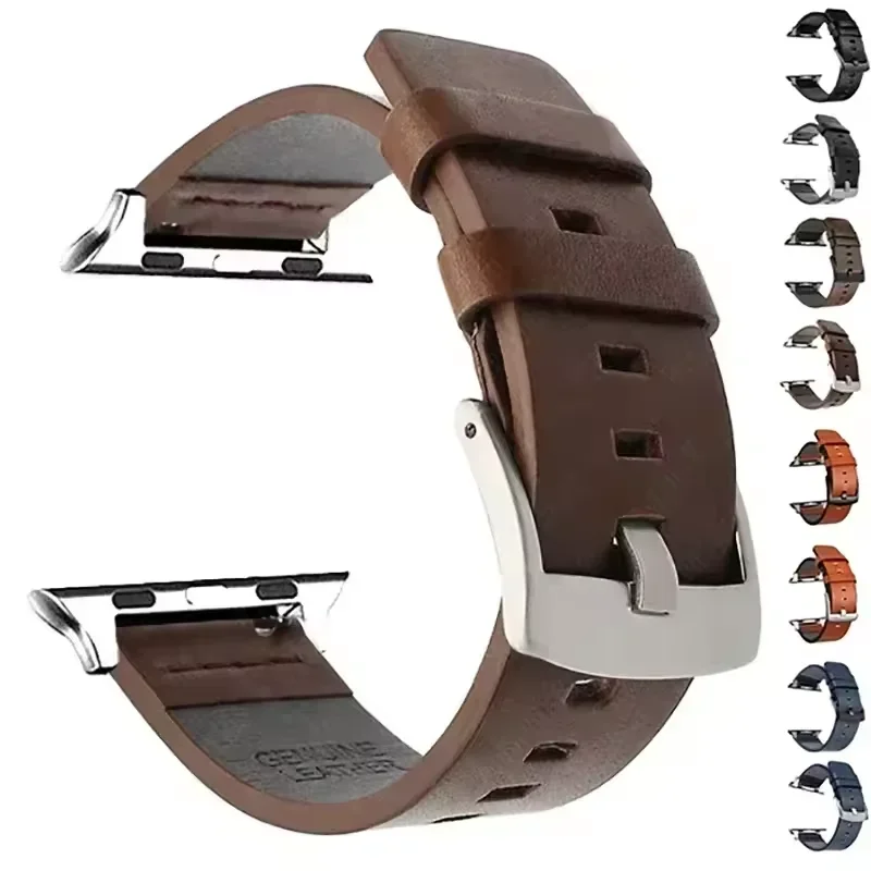 Leather strap For Apple watch band 46mm 45mm 44mm 49 41 40 42 38mm wristband correa bracelet iWatch series ultra 10 9 5 6 SE 7 8