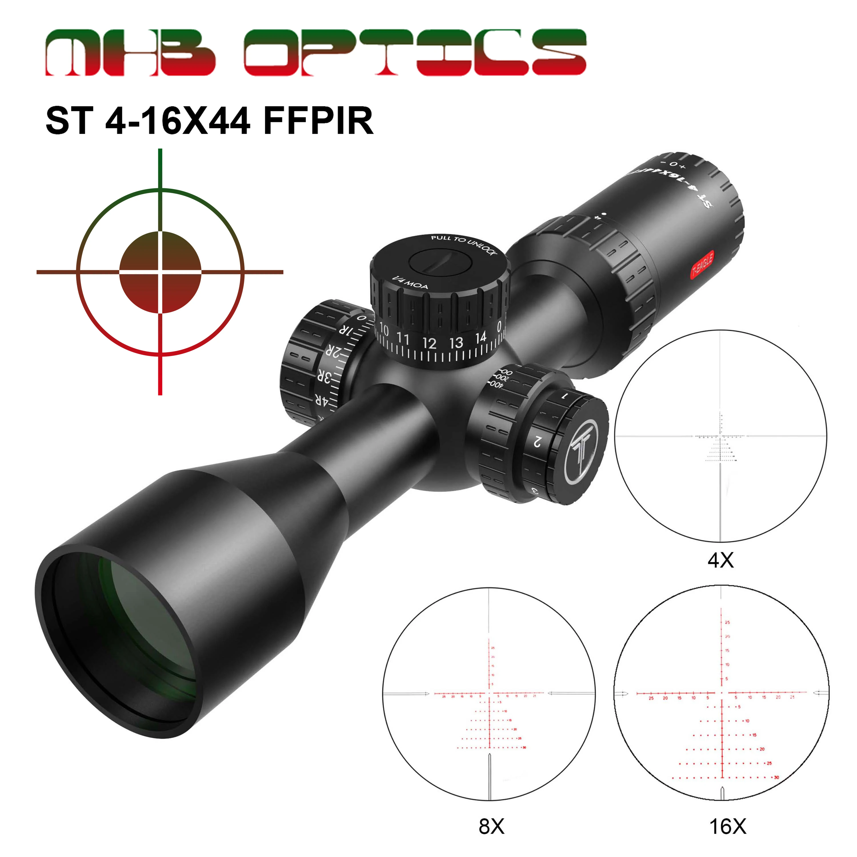 T-EAGLE-STS4-16X44FFPIR Front Optical Rifle Long Range Sight with Super Impact Resistance Outdoor Hunting Sniper Mirror