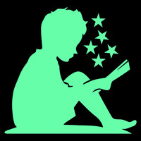 Boy Read Book in the Starlight Glow Stickers Hotel Shop Wall Switch Decor Library Reading Corner Car Body Window Stars Decal