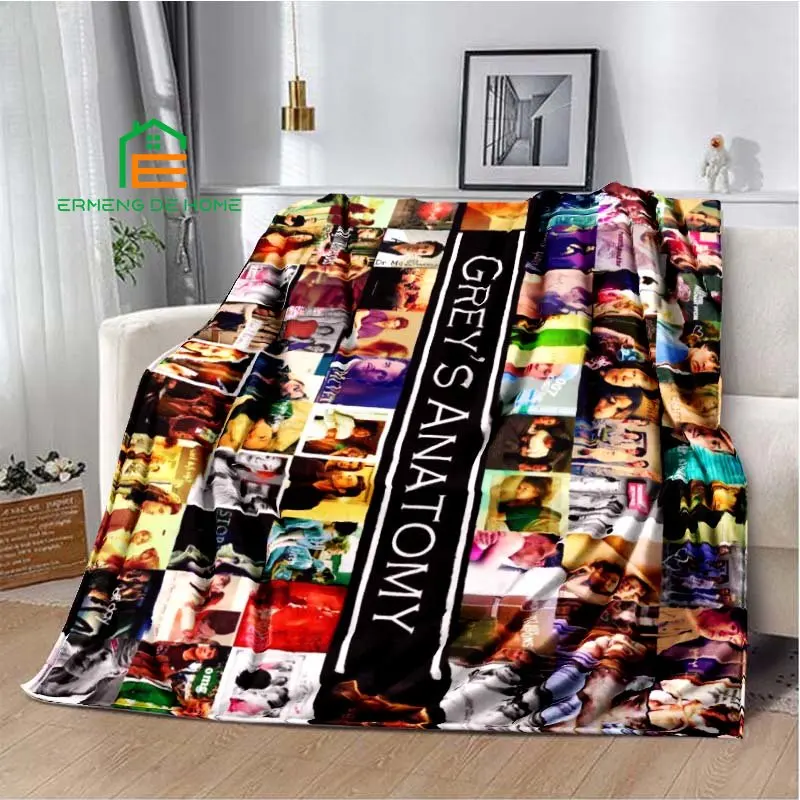 Greys Anatomy Pattern Throw Blanket Warm Blanket for Home, Picnic, Travel, Office,Plane for Adults, Kids, Elderly 5 Sizes