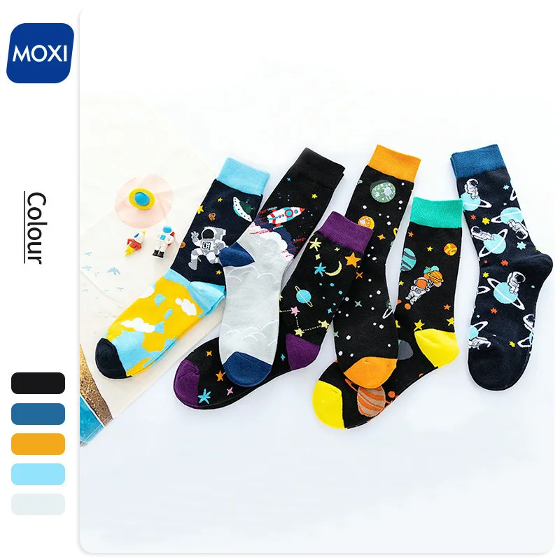 Large size mid tube socks, couple's personalized trendy socks, jacquard trendy socks, street long socks special