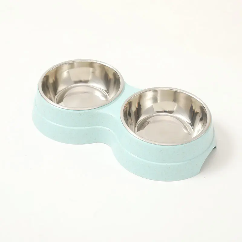 Double Pet Bowls Dog Food Water Feeder Stainless Steel Pet Drinking Dish Feeder Cat Puppy Feeding Supplies Small Dog Accessories