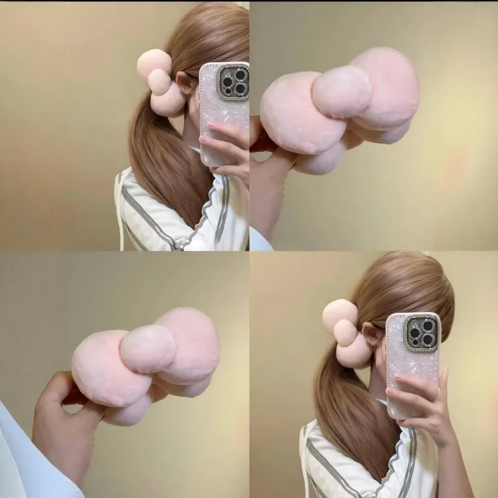 Neue extra große Haarspange mit Schleife, Twist-Clip, gefüllt mit Baumwolle, Bananenclip, rot, mädchenhaftes Haar-Accessoire – Detail 3
