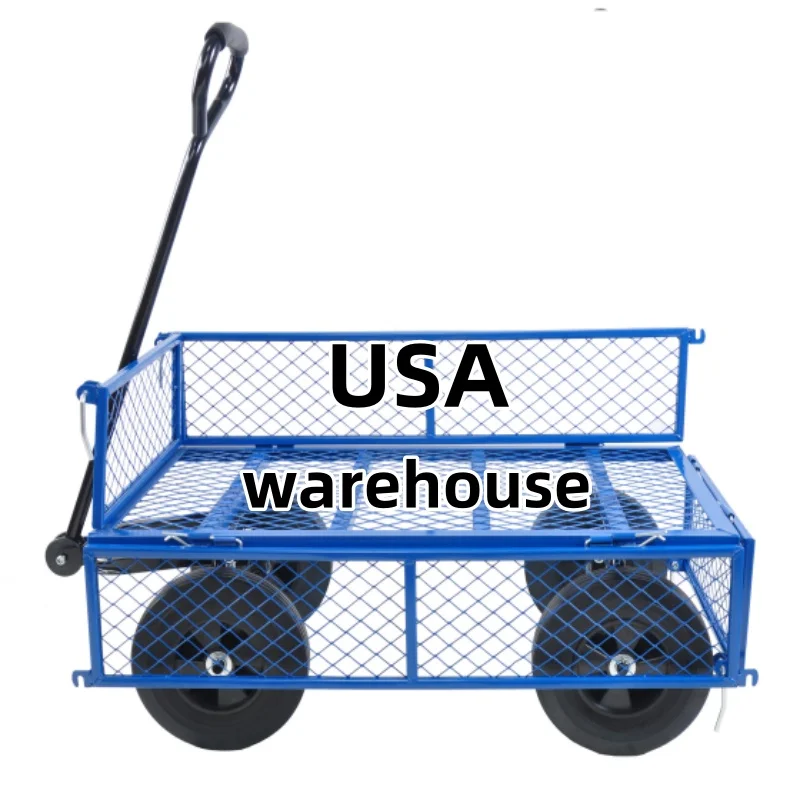 Multi Functional Garden Metal Trolley Tool Cart Folding Utility Wagon Outdoor Carts With Wheels
