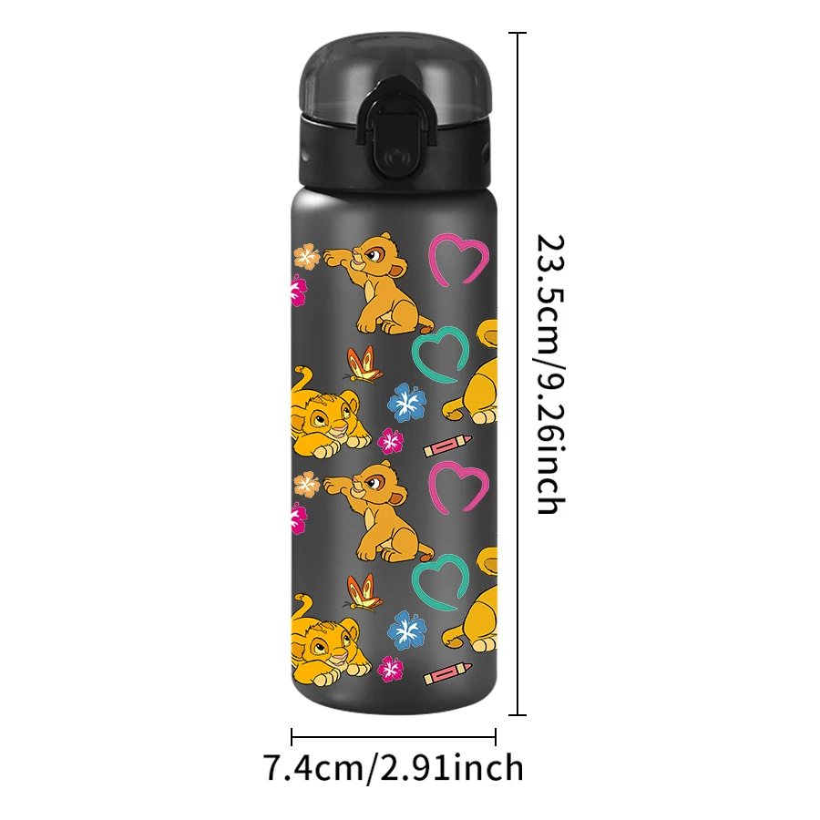 1Pc Disney, Lion King, Simba, pattern 26oz plastic water bottle, outdoor sports water cup birthday/homecoming gift