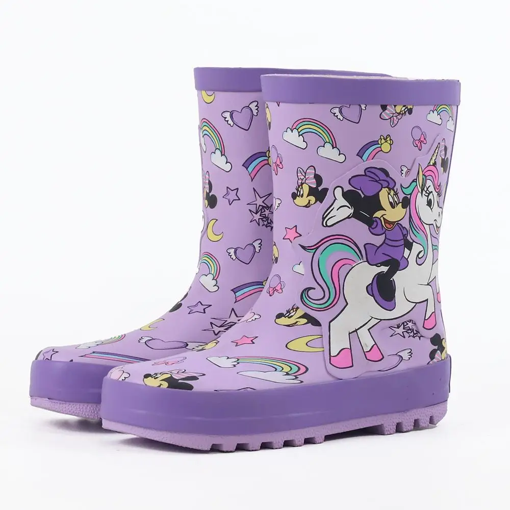 New Disney cartoon kids Minnie Mickey Mouse stivali da pioggia stivali da pioggia per studenti scarpe antiscivolo alla moda per bambini