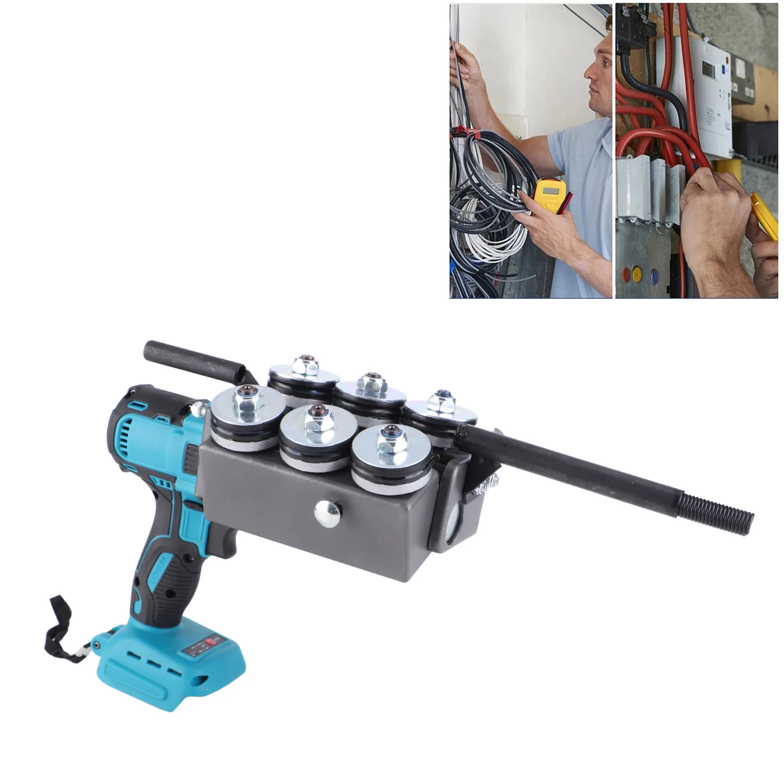 

Automatic Wire Stringing Machine Angle Adjustment Light Compact Electric Threading Machine for Construction 21V
