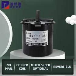 70KTYZ  40W 220VAC Low Speed Geared Motor  Permanent Magnet Synchronous Motor Adjustable Direction High Torque Low Noise Motor