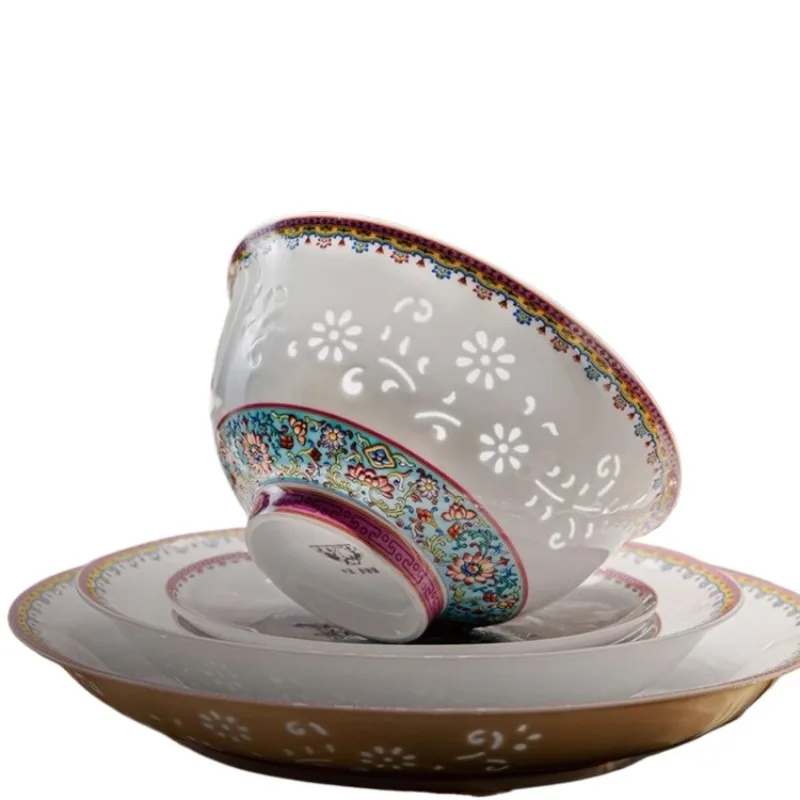 Exquisite Jingdezhen Ceramic Bowl Set Elegant Bowls and Plates Set for Home Use New Arrival Tableware