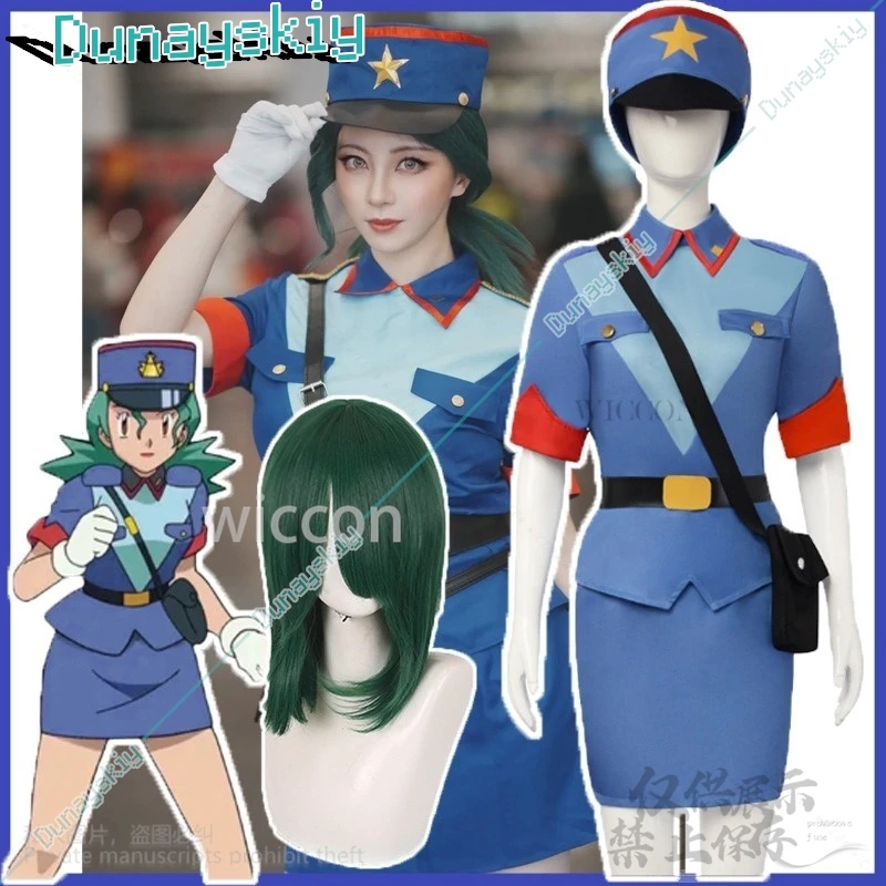 Anime Game Pokkeman Cosplay Officer Jenny Sexy Cute Hat Uniform Dress Wigs For Halloween Christmas Party Girls Woman Customized